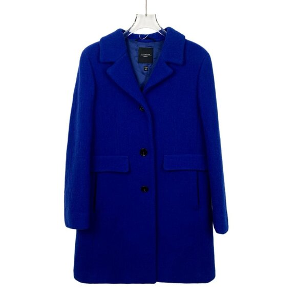 Max Mara Weekend Womens Blue Wool Blend Coat Size 36 Made In Italy - Picture 1 of 6